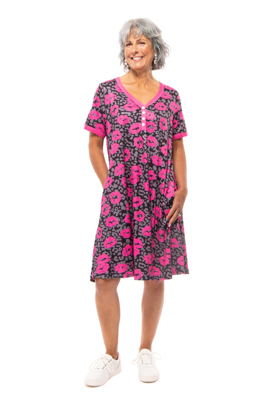 Meet Me In My Dreams Women's Short Sleeve PJ Dress