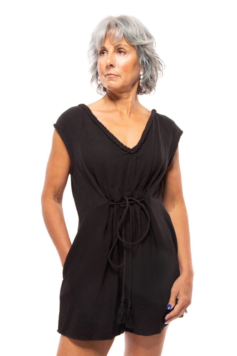 You Don't Have to be Perfect Women's V-Neck Romper *Final Sale*