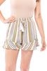 Outside The Box Women's Striped Ruffle Shorts