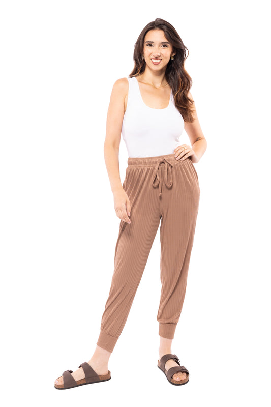 Read Between The Lines Women's Ribbed Knit Joggers