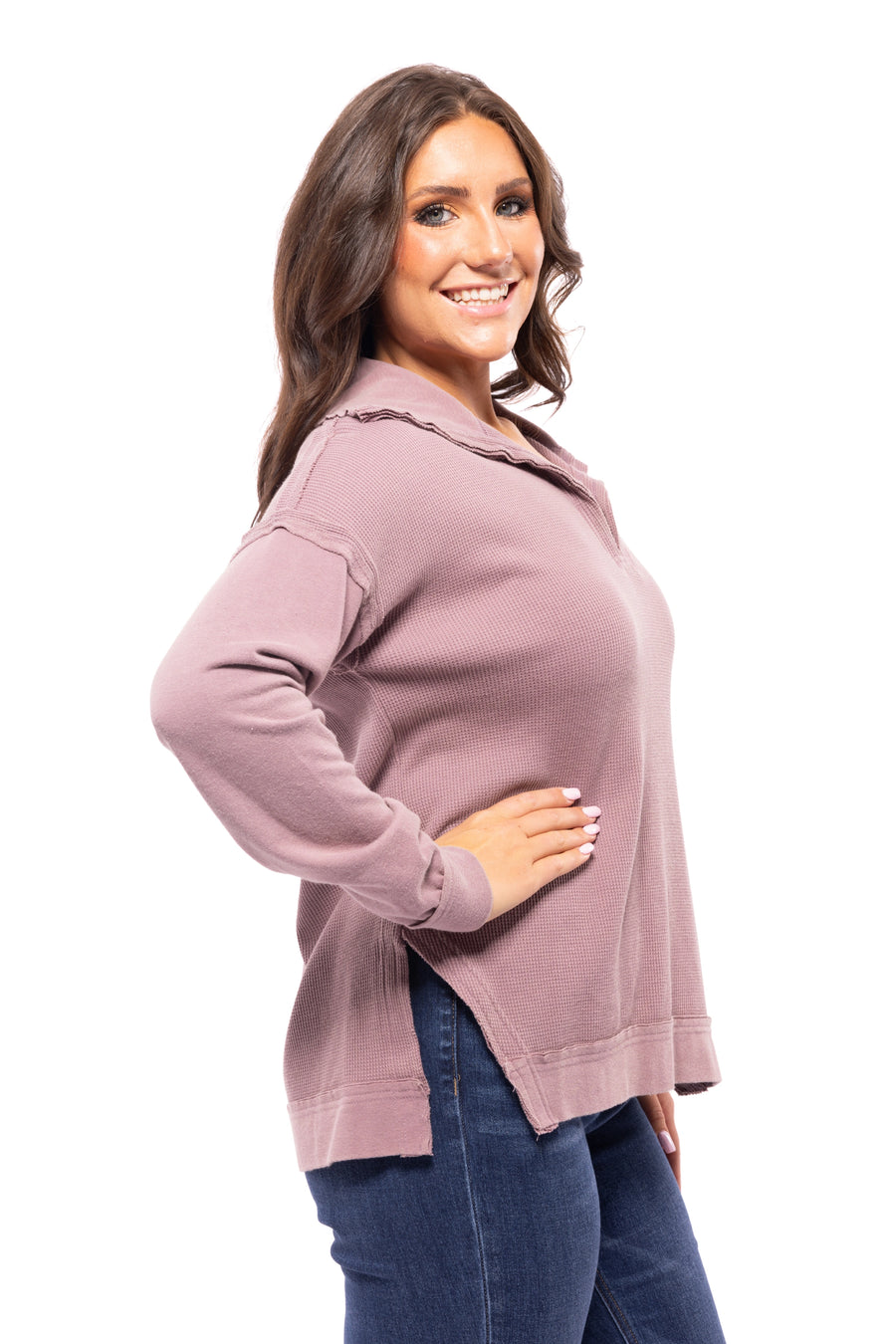 Nurture Your Soul Women's Waffle Knit Long Sleeve Top *Final Sale*