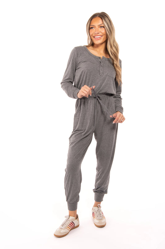 Jumping For Joy Women's Snap Button Closure Jumpsuit *Final Sale*