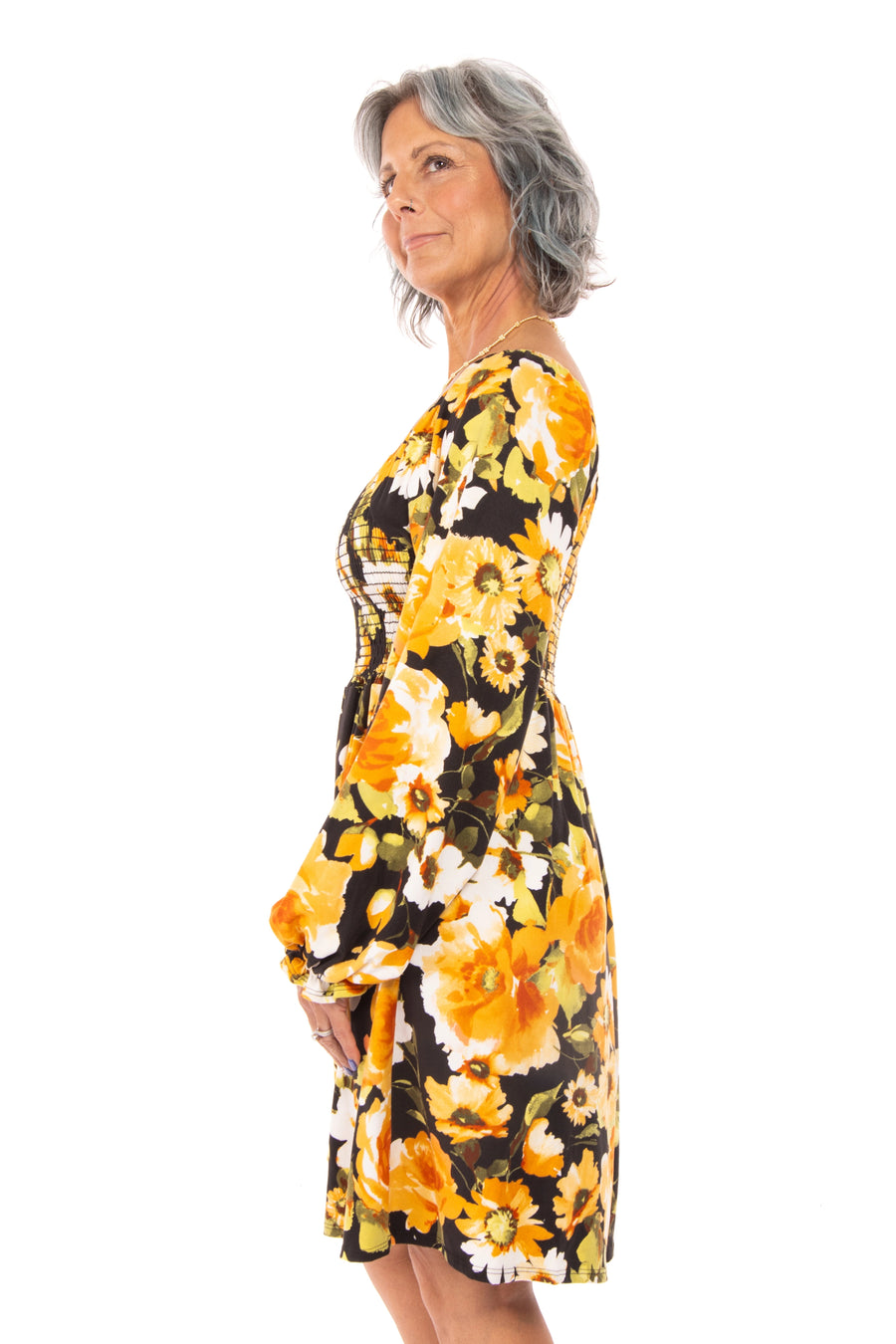 Love Affair Women's Lightweight Floral Print Long Sleeve Dress *Final Sale*