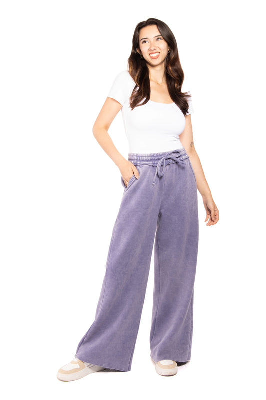 Women's Acid Wash Palazzo Sweatpants