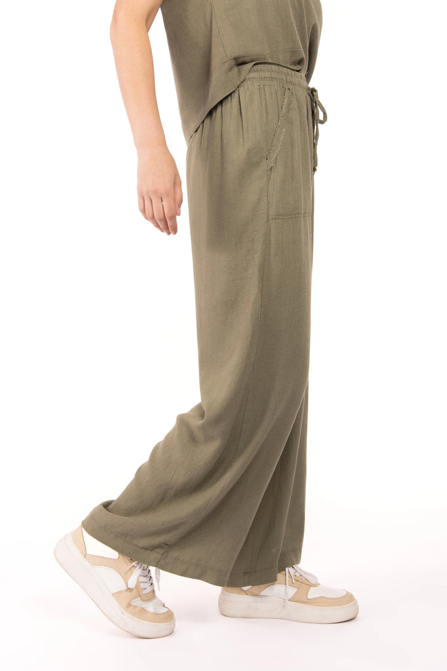 Women's Wide Leg Linen Blend Pants