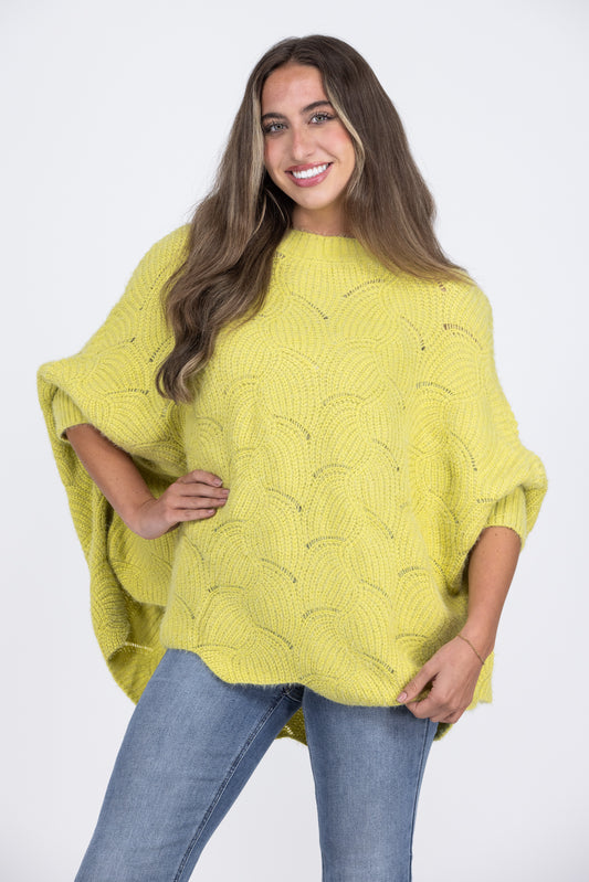 Winter Dayz Women's Round Neckline Pointelle Sweater *Final Sale*