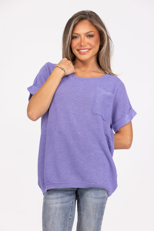 Soft Feeling Women's Cuffed Short Sleeve Top
