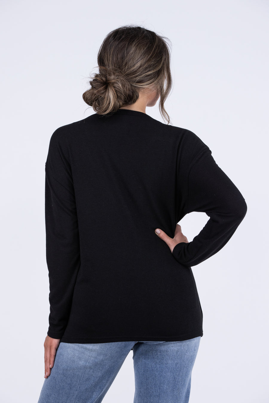 Sparkle In The Night Women's Classic Rhinestone V-Neck Sweater