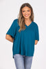 All My People Women's Oversized Flowy Classic Short Sleeve Top