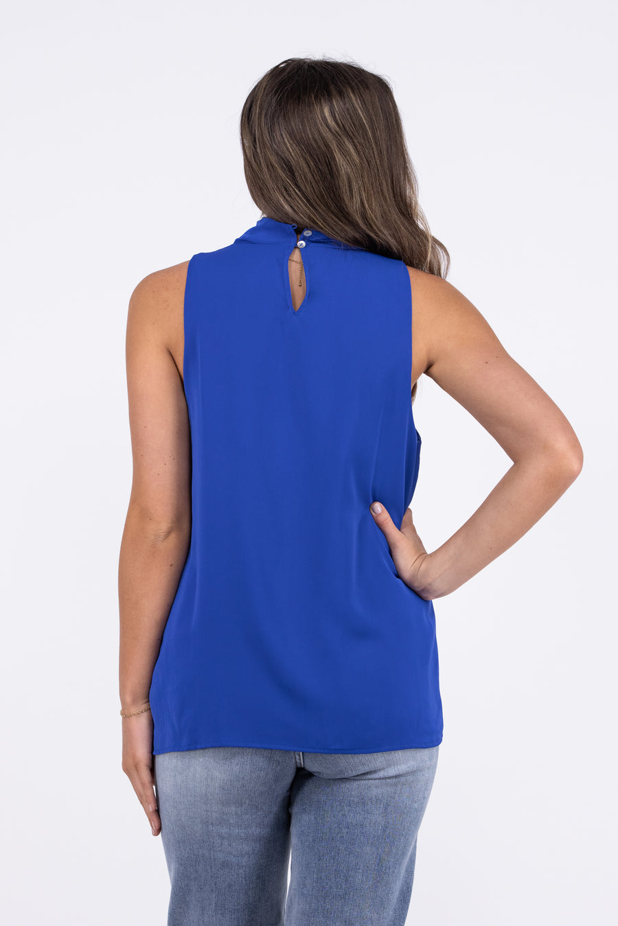 Enchanted Royal Women's Cowl Neck Sleeveless Top *Final Sale*