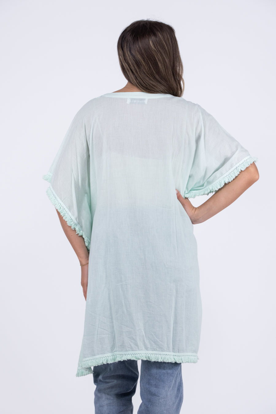 Oceania Kaftan Of Mine Women's Embroidered Short Sleeve Top