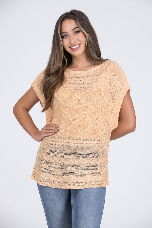Soul Full Of Sunshine Women's Sweater Knit Short Sleeve Top