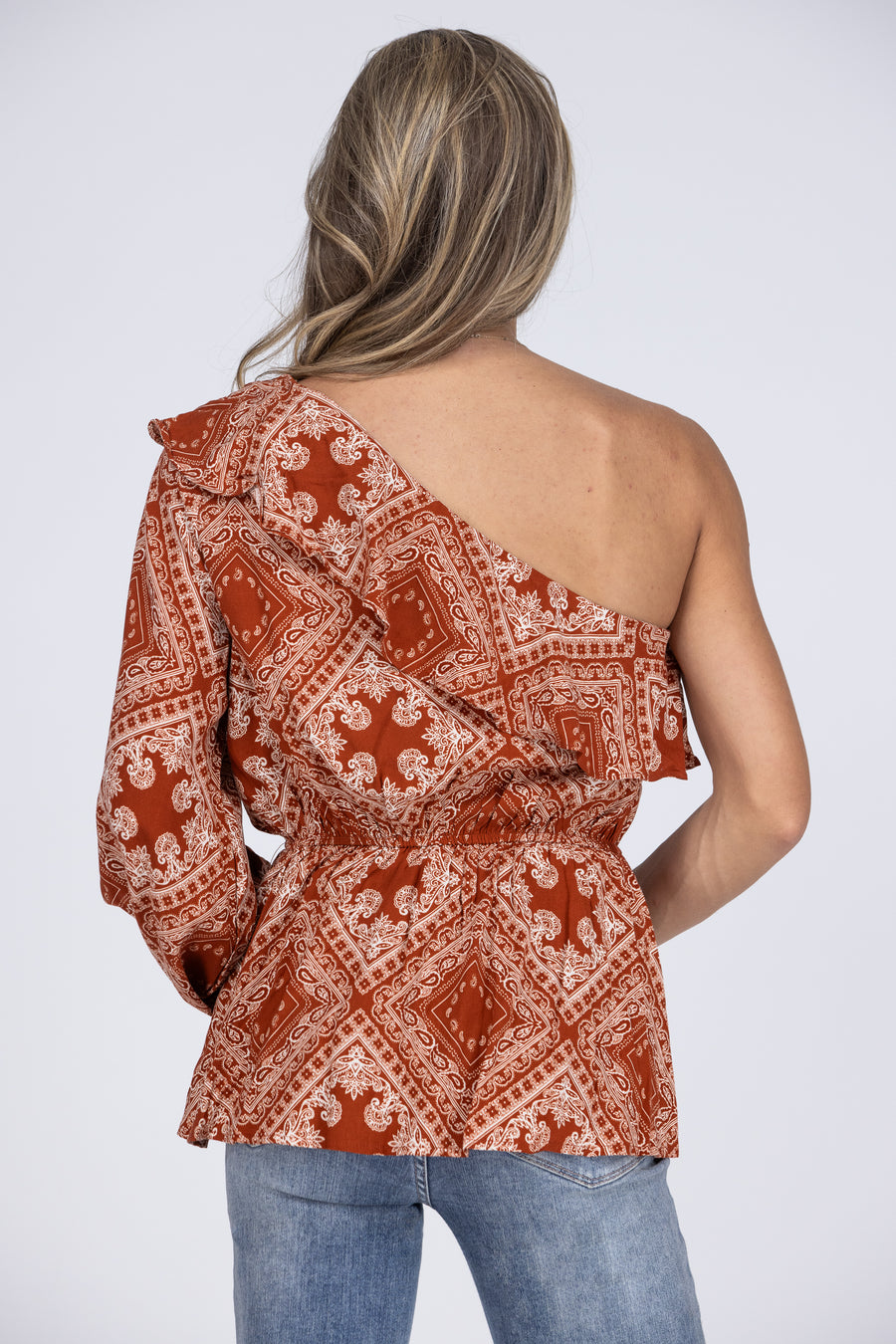 Take A Message Women's Ruffle One Shoulder Long Sleeve Top *Final Sale*