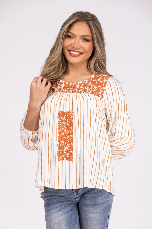 Make Your Life Easy Women's Embroidered Babydoll Top *Final Sale*