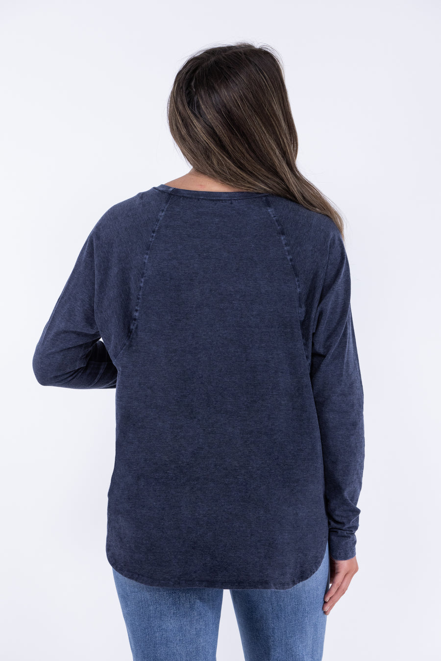 At The End Of The Day Women's Casual Mineral Washed Long Sleeve Top *Final Sale*