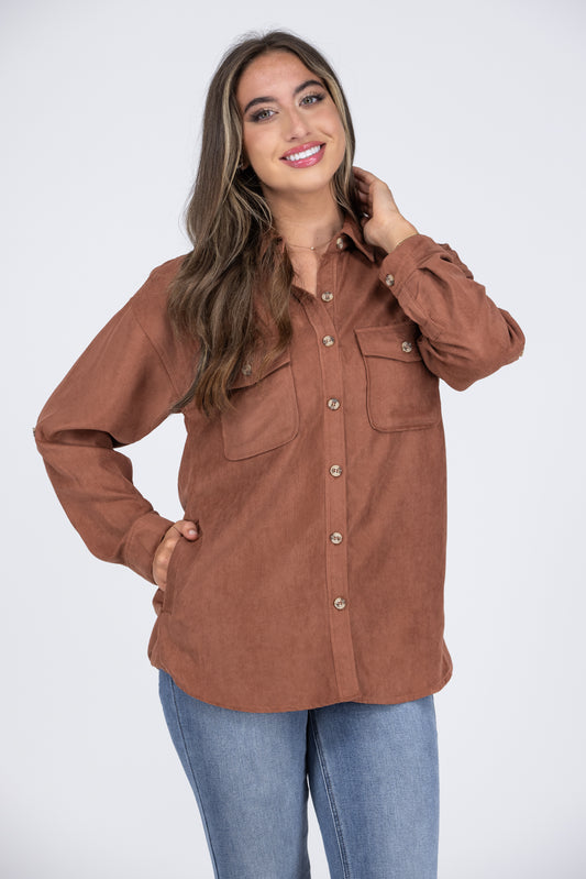House Of Memories Women's Long Sleeve Button Up Top *Final Sale*