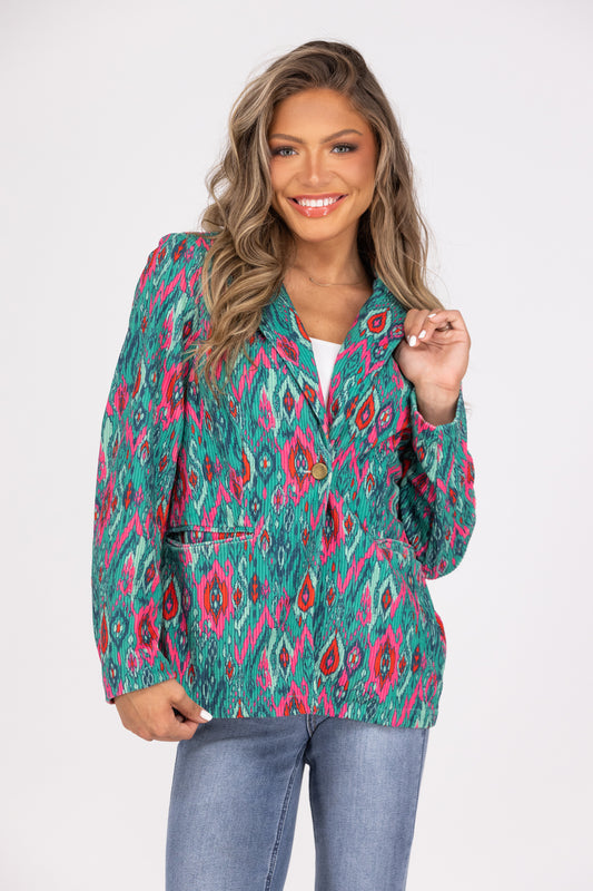 Kaleidoscope Women's Two Pocket Blazer
