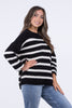 One Day Women's Striped Round Neckline Knit Sweater *Final Sale*