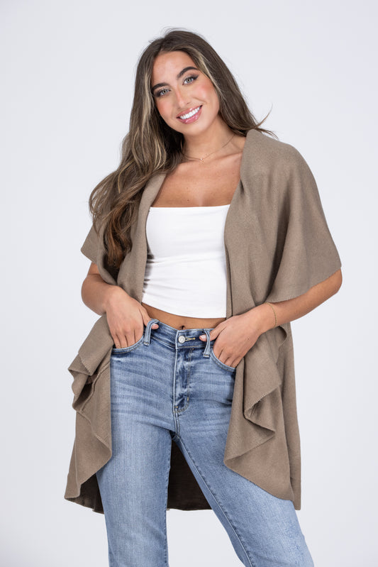Treating Me Women's Waterfall Hem Shawl Vest