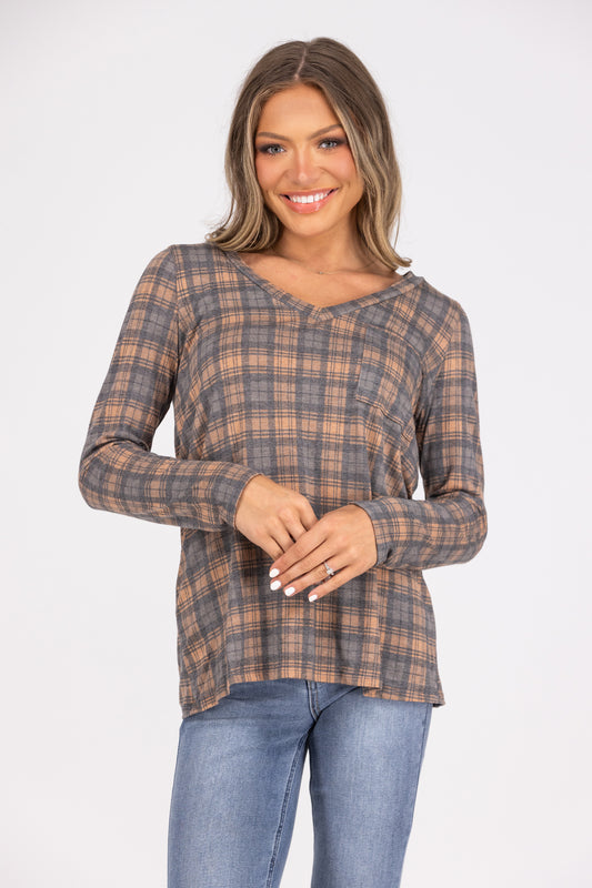 Tell Me You Are In Love Women's V-Neck Long Sleeve Top *Final Sale*