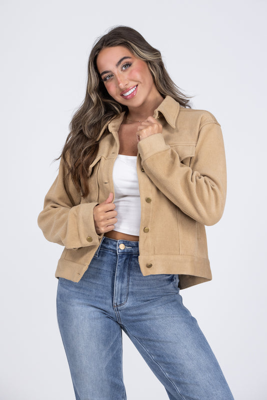 Best Foot Forward Women's Textured Crop Shacket