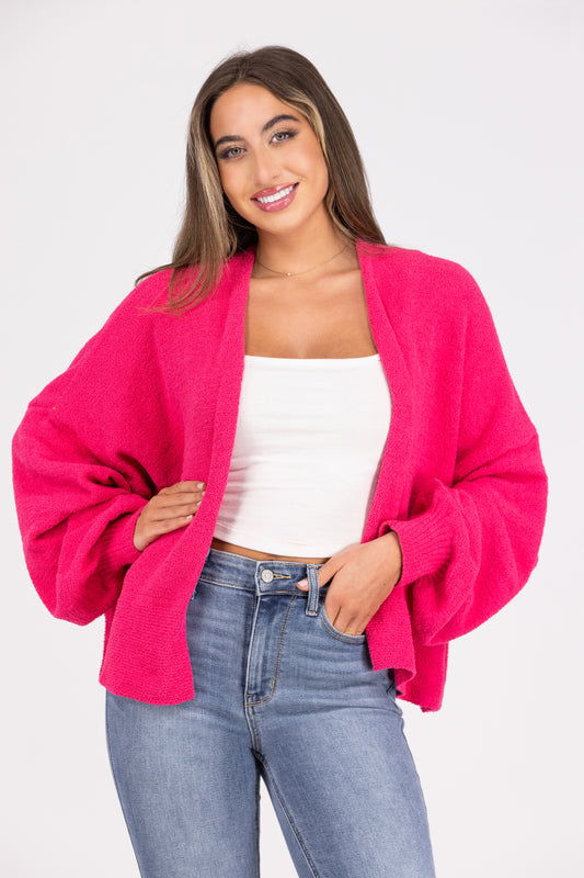 Not The Girl I Was Women's Bright Fuzzy Long Sleeve Cardigan *Final Sale*