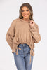 Take On The Day Women's Exposed Seams Hi Lo Hooded Sweater