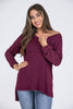Feeling Spunky Women's Solid Knit Long Sleeve Top