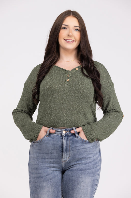 Sheer Perfection Women's Relaxed Boucle Knit V-Neck Sweater *Final Sale*