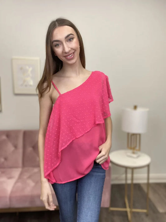 Long Gone Women's Swiss Dot Off The Shoulder Top *Final Sale*