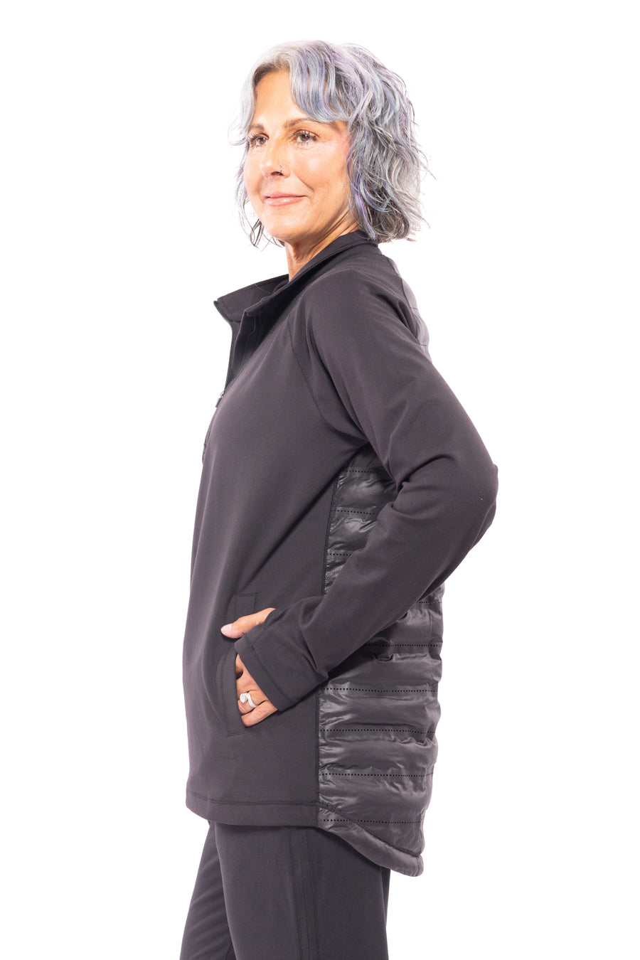 Hit Not Miss Padded Women's Long Sleeve Pullover Top *Final Sale*