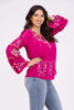 Get A Feeling Women's Embroidered Flowy Long Sleeve Top *Final Sale*