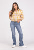 Just Like Magic Women's Plaid Acid Wash Top *Final Sale*