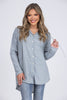 Vibrant Sunshine Smiles Women's Hi-Lo Hooded Long Sleeve Top