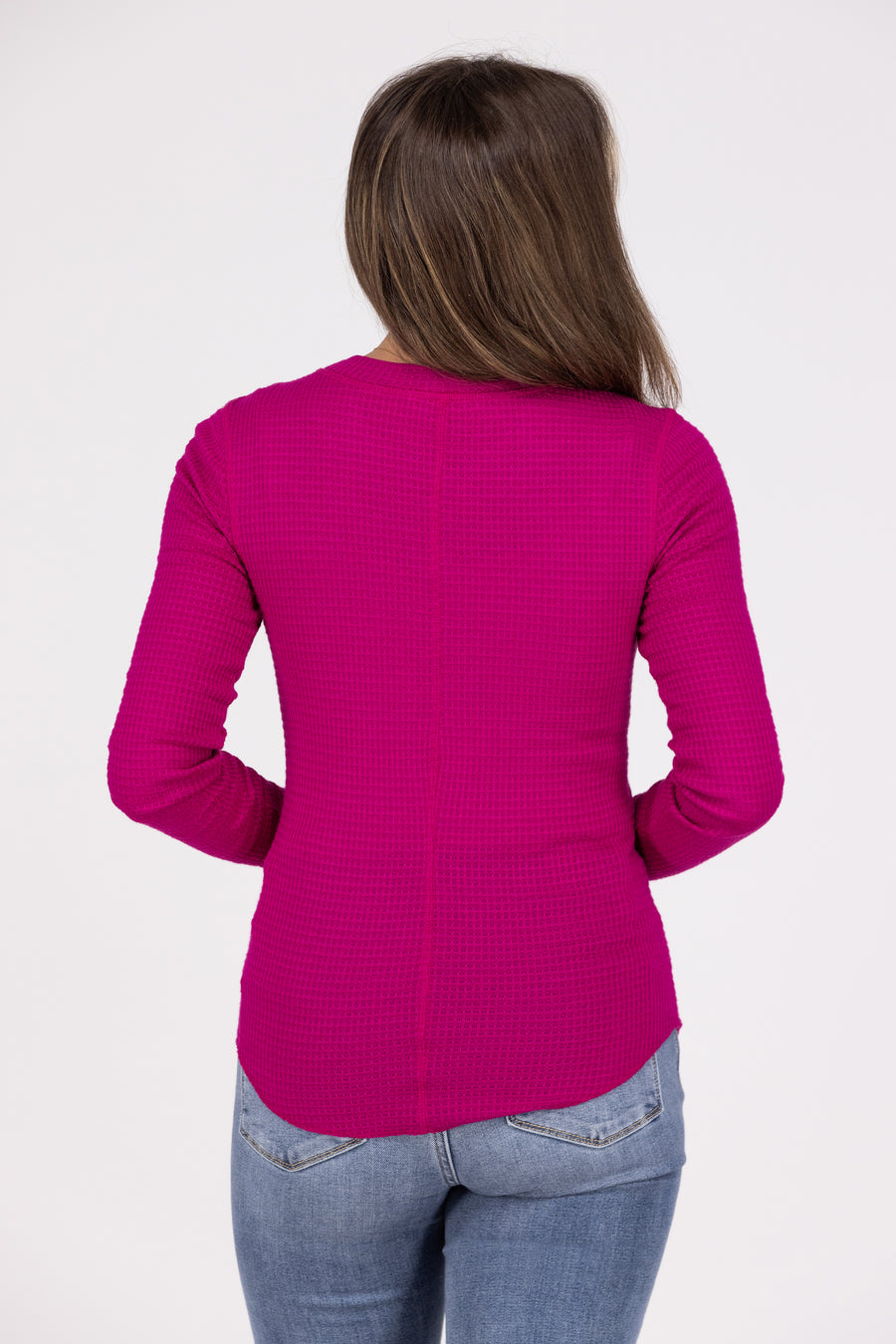 Sweet Like Honey Women's Waffle Knit Hi-Lo Long Sleeve Top *Final Sale*