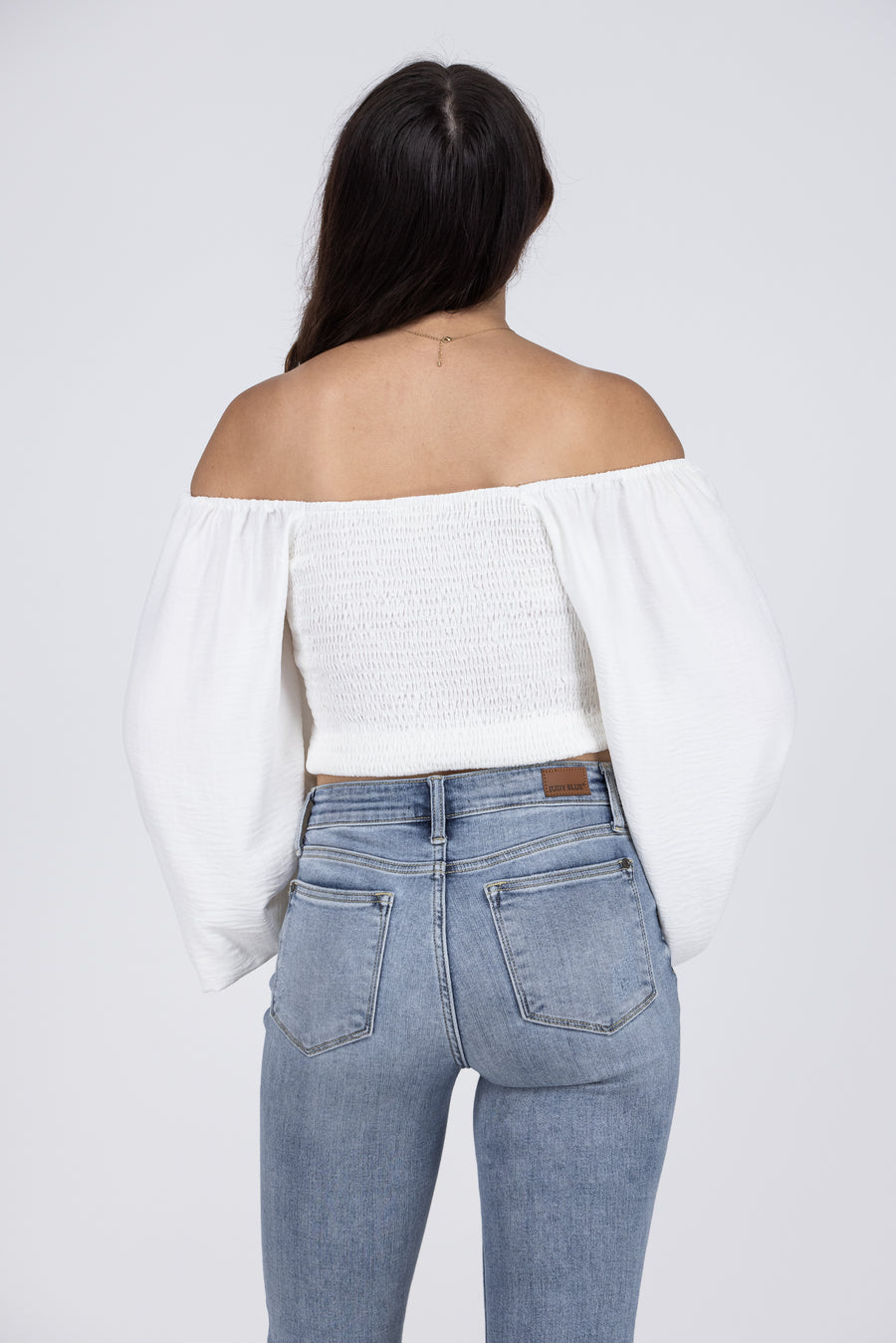 Smocked Women's Square Neck Long Sleeve Top *Final Sale*