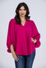 Meeting For Business Women's V-Neck Balloon Sleeve Top * Final Sale*
