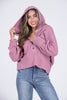 Chilly Nights Women's V-Neck 3/4 Button Up Hoodie