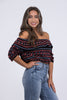 Midnight Romance Women's Off The Shoulder Cropped Top