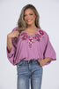 Time To Celebrate Women's Bold Embroidered Long Sleeve Top