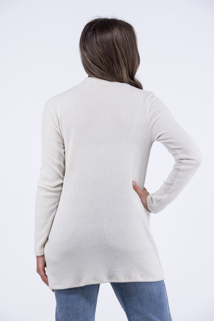 Open Book Women's Ribbed Open Front Layering Cardigan