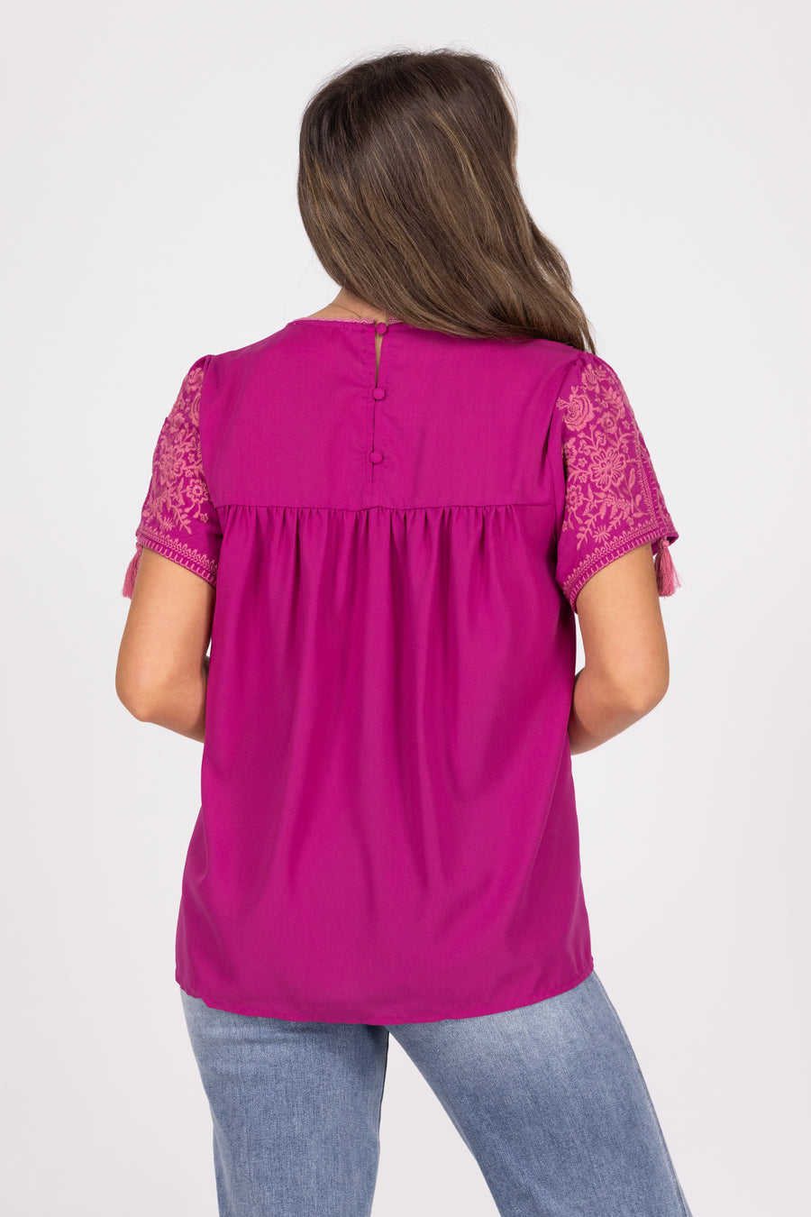 This Girl Is On Fire Women's Embroidered Short Sleeve Top