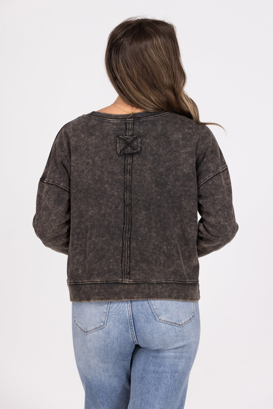 Let It Rain Women's Casual Boatneck Long Sleeve Pullover