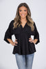 Storied Moments Women's Peplum 3/4 Sleeve Top