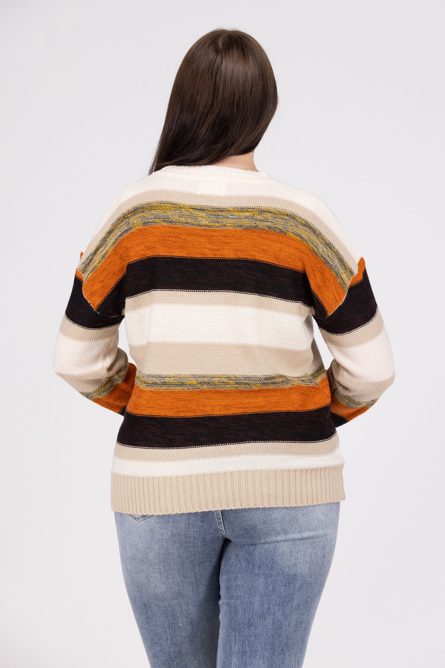 Frolic In The Fields Women's Striped Open Knit Sweater *Final Sale*