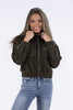 Doin It Right Women's Zip Up Cropped Corduroy Jacket