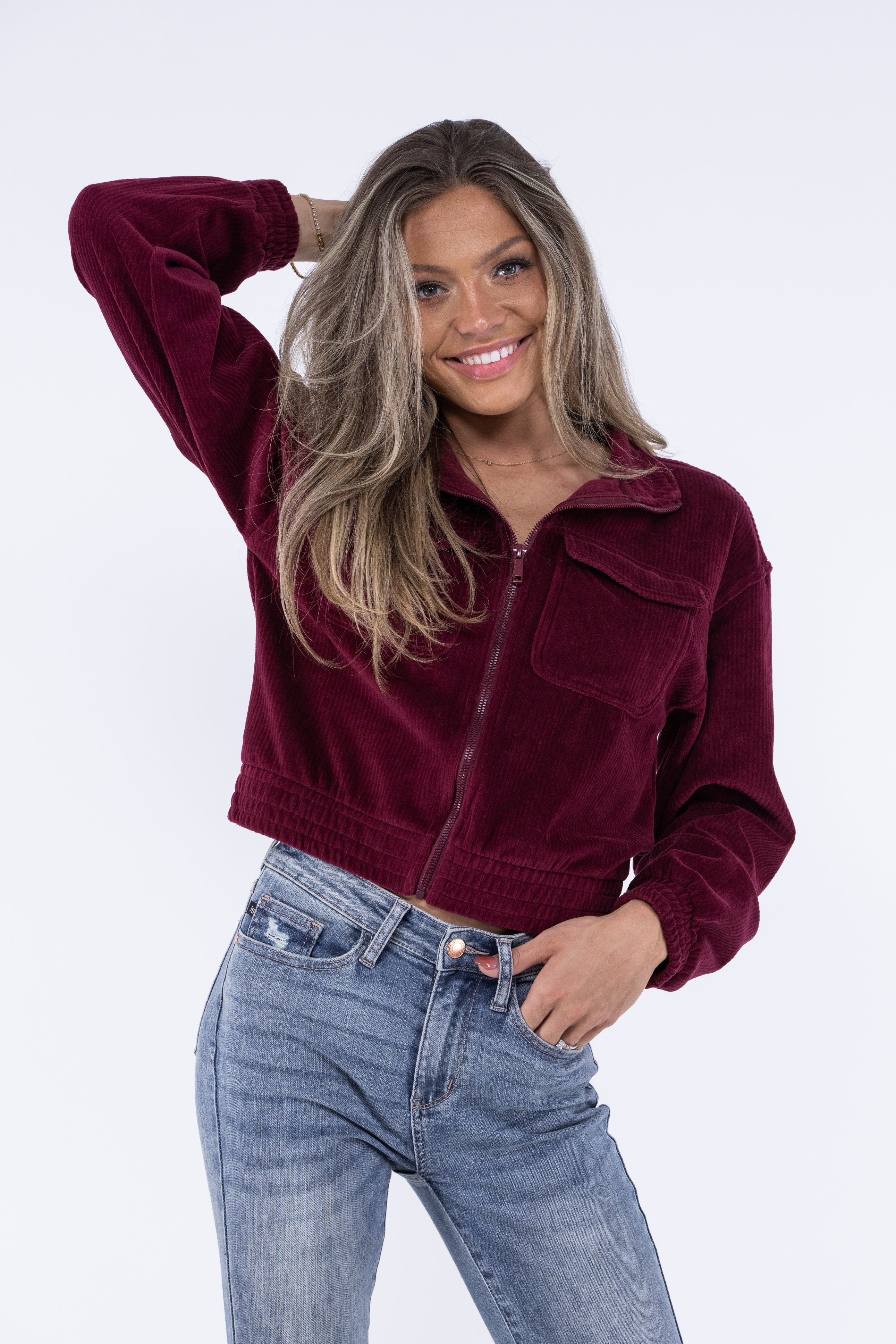 Doin It Right Women's Zip Up Cropped Corduroy Jacket – Ava Lane