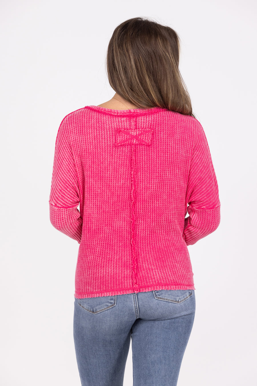 Not Too Fast Women's Washed Waffle Knit Long Sleeve Top *Final Sale*