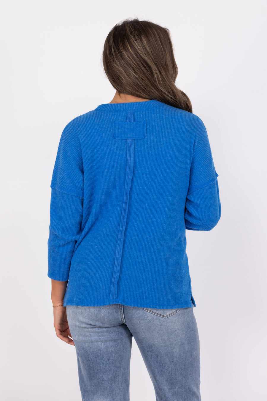 My Sweetie Women's Flattering Ribbed Hacci Knit Sweater