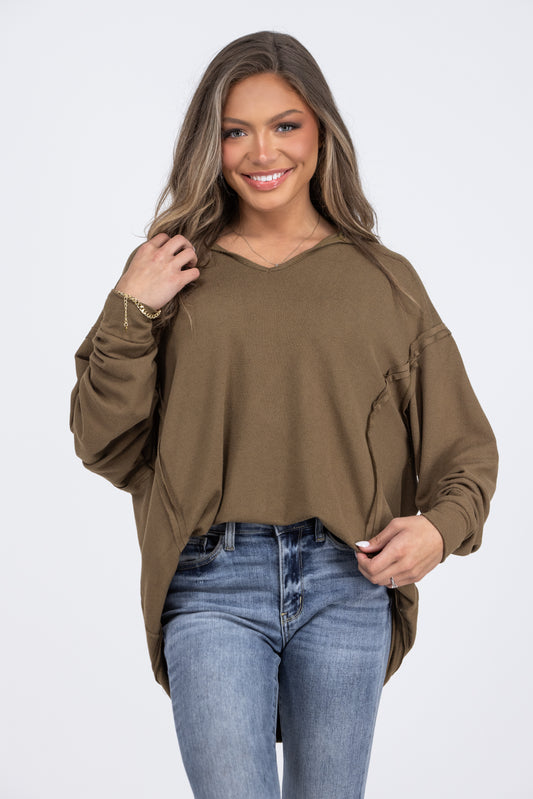 Falling in Love Women's Casual V-Neck Long Sleeve Top *Final Sale*